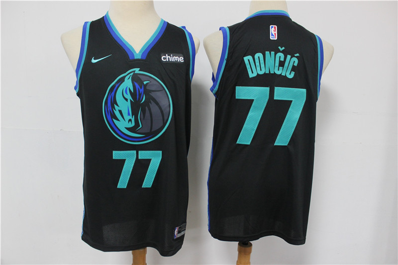 Men Dallas Mavericks 77 Doncic Black City Edition Game Nike NBA Jerseys